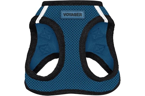Best Pet Supplies Voyager All Weather No Pull Step-in Mesh Dog Harness with Padded Vest, Best Pet Supplies, Medium, Blue Base