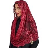 Avidlove Infinity Lace Mantilla Veil Chapel Mass Head Covering Latin Scarf