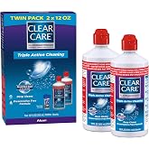 Clear Care Cleaning Solution with Lens Case, Twin Pack, 12 Fl Oz (Pack of 2)