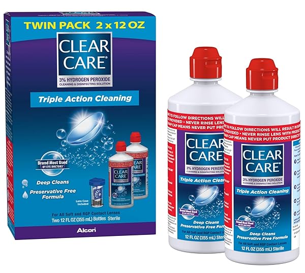 CLEAR CARE CLEANING SOLUTION WITH LENS CASE, TWIN...