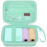 Elonbo Carrying Case for TYPONOS/ETIKEZ/Rotema/Vawense Sticker Printer, PM290 Portable Mini Printer, Inkless Bluetooth Label Maker Machine Travel Bag, Thermal Photo Printer Storage Holder, Green