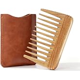 Onedor Handmade 100% Natural Green Sandalwood Hair Combs -Anti-Static Sandalwood Scent Natural Hair Detangler Wooden Comb (Ex