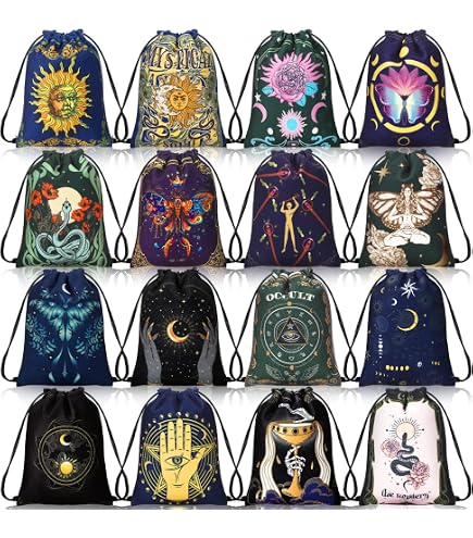 Paterr 16 bolsas de almacenamiento de terciopelo para cartas de tarot, runas, dados, bolsas vintage con cordón para entusiastas de las joyas y del tarot, 7.1 x 5.9 pulgadas (estilo clásico Paterr 16 bolsas de almacenamiento de terciopelo para cartas de tarot, runas, dados, bolsas vintage con cordón para entusiastas de las joyas y del tarot, 7.1 x 5.9 pulgadas (estilo clásico