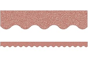 TEACHER CREATED RESOURCES Rose Gold Glitz Scalloped Border Trim