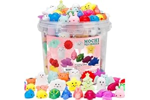 RESUMPLAN 100 PCS Mochi Squishy Toys,Party Favors for Kids,Kawaii Squishies Stress Reliever Anxiety Toys, for Birthday, Halloween, Easter, Christmas,Classroom Prizes and Any Party Favor Sets