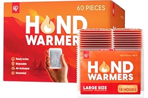 IRIS USA Hand Warmers, Regular or Large, 30/60 Individual Warmers, Regular & Adhesive Body Warmers Up to 10/12/18 Hours Disposable Handwarmers Bulk for Hot Hands Feet Chest Back, TSA-Approved, Outdoor