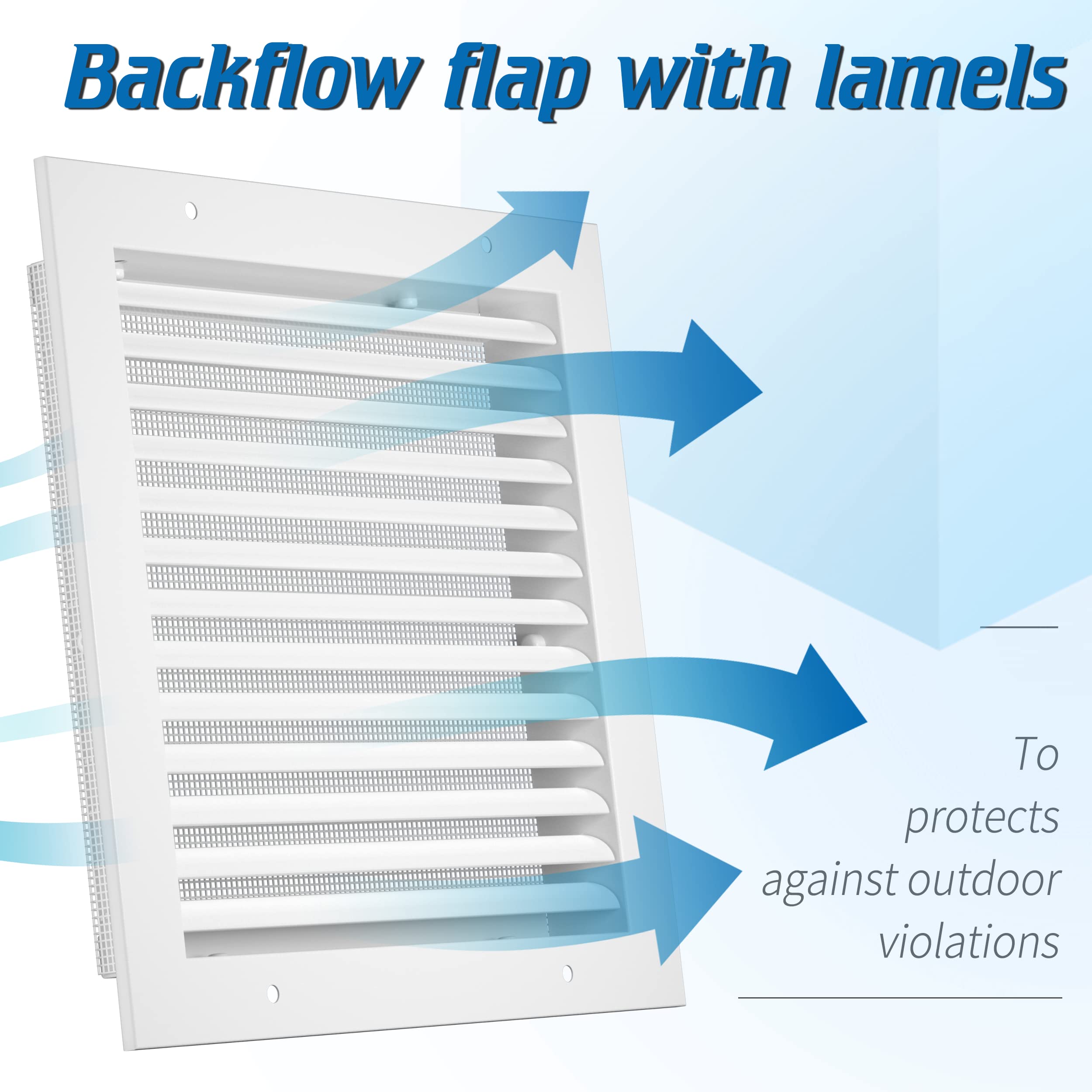 12"x 12"h Gable Vents, Hon&Guan Aluminum Alloy Wall Vents Attic Vents For Houses Door Vents For