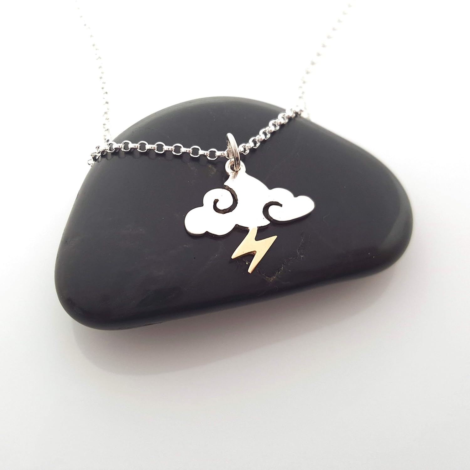 Storm Charm Necklace Sterling Silver Cloud and