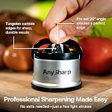 AnySharp Knife Sharpener, Hands-Free Safety, Suction PowerGrip, Silver view 5