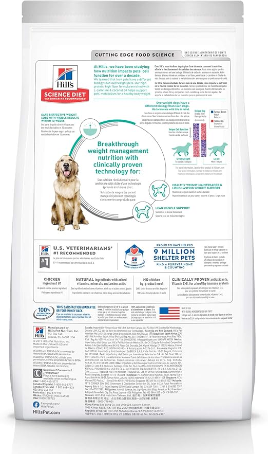 hill's science diet dog food for healthy weight and weight management