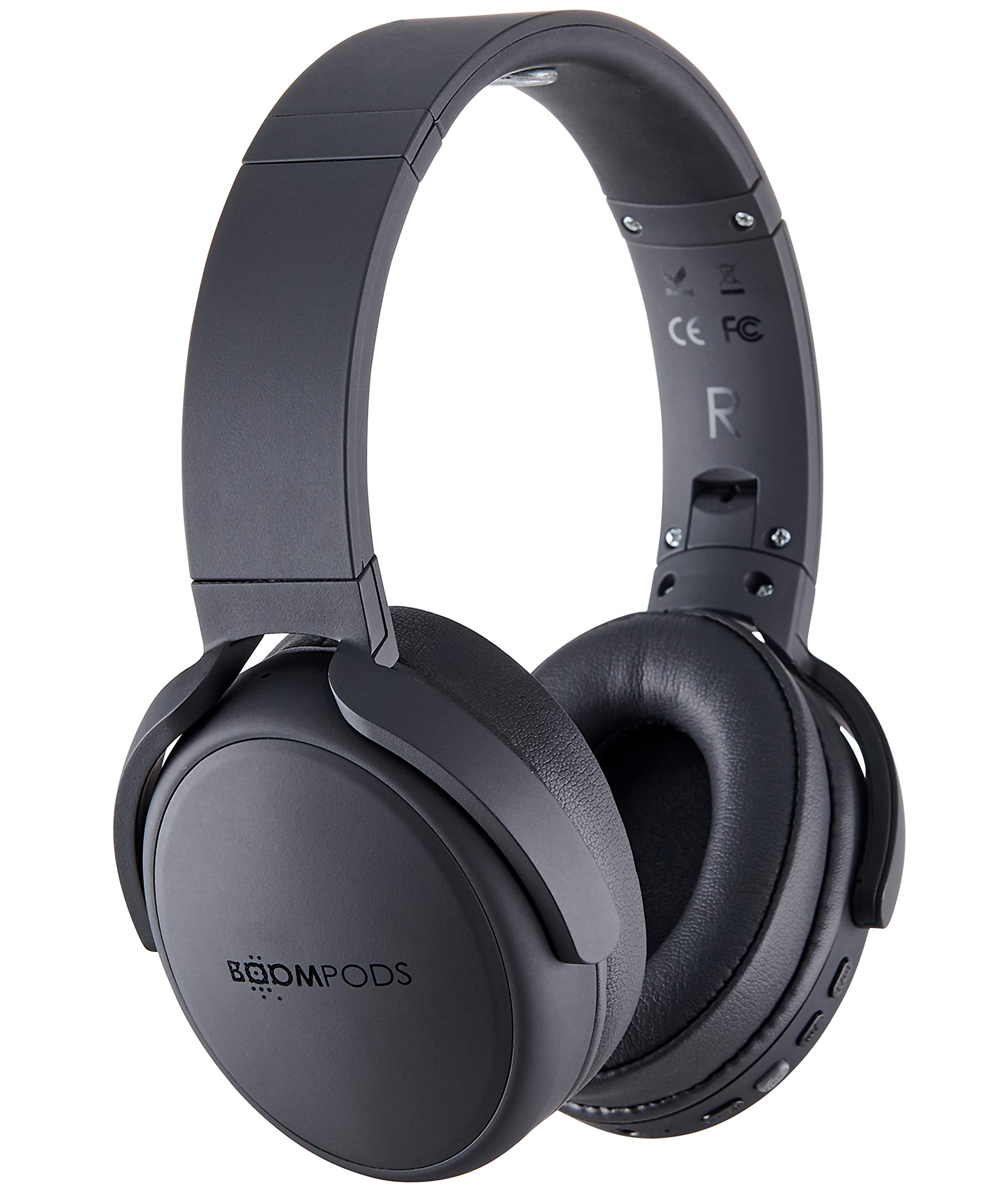 Boompods Headpods Pro Wireless Bluetooth Headphones - Over-Ear Headphones with Microphone, Comfort Pads, 3 Equaliser Settings & 12-Hour Battery, Foldable Design with Travel Bag for Music and Calls