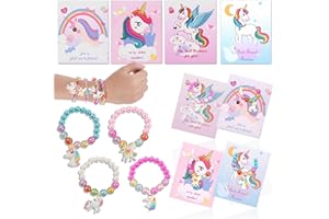 XUTENGY Valentines Cards for Kids，24 Pack Unicorns Bracelets with Valentines Day Gift Cards Set，Valentines Day Gifts for Kids School Classroom Exchange, Valentine Party Favor, Valentine's Greeting Cards
