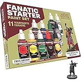 The Army Painter Warpaints Fanatic: Starter Set, 11 paints: 7 acrylic colours, 2 Metallics, 1 Wash, 1 Brush-On Primer, 1 Free