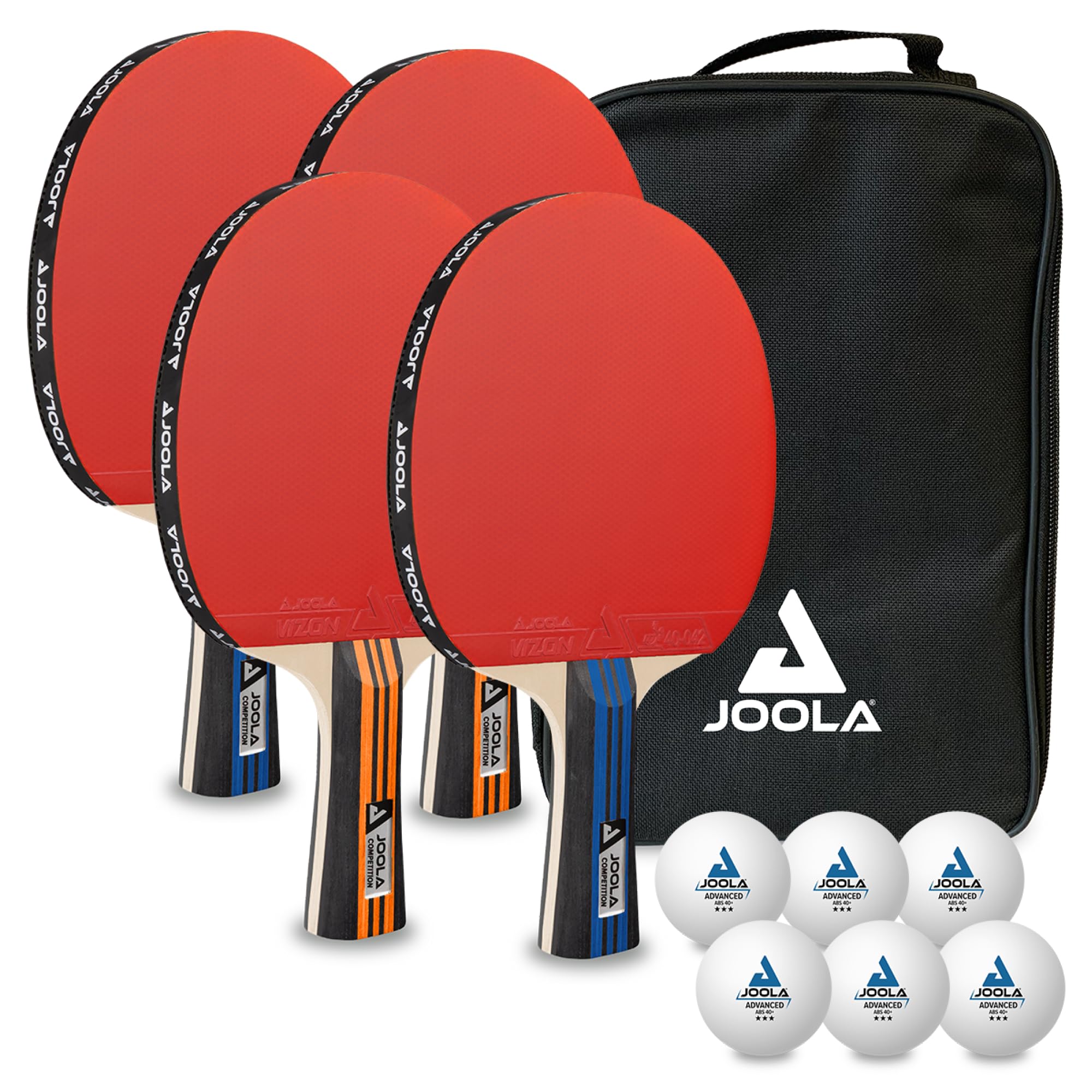 JOOLA Family Advanced Table Tennis Set – 4 Paddles, 8 Balls & Carry Case for Fun Family Play