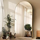 HARRITPURE 76"x34" Arched Full Length Mirror, Floor Mirrors with Aluminum Alloy Frame Free-Standing Wall Mounted Large Dressing Mirror for Living Room Bedroom Cloakroom