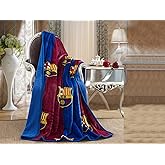 FCBarcelona Silk Touch Sherpa Lined Throw Blanket 50x60
