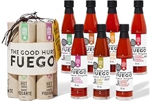 Thoughtfully Gifts, The Good Hurt Fuego: A Hot Sauce Gift Set for Hot Sauce Lover's, Sampler Pack of 7 Different Hot Sauces I