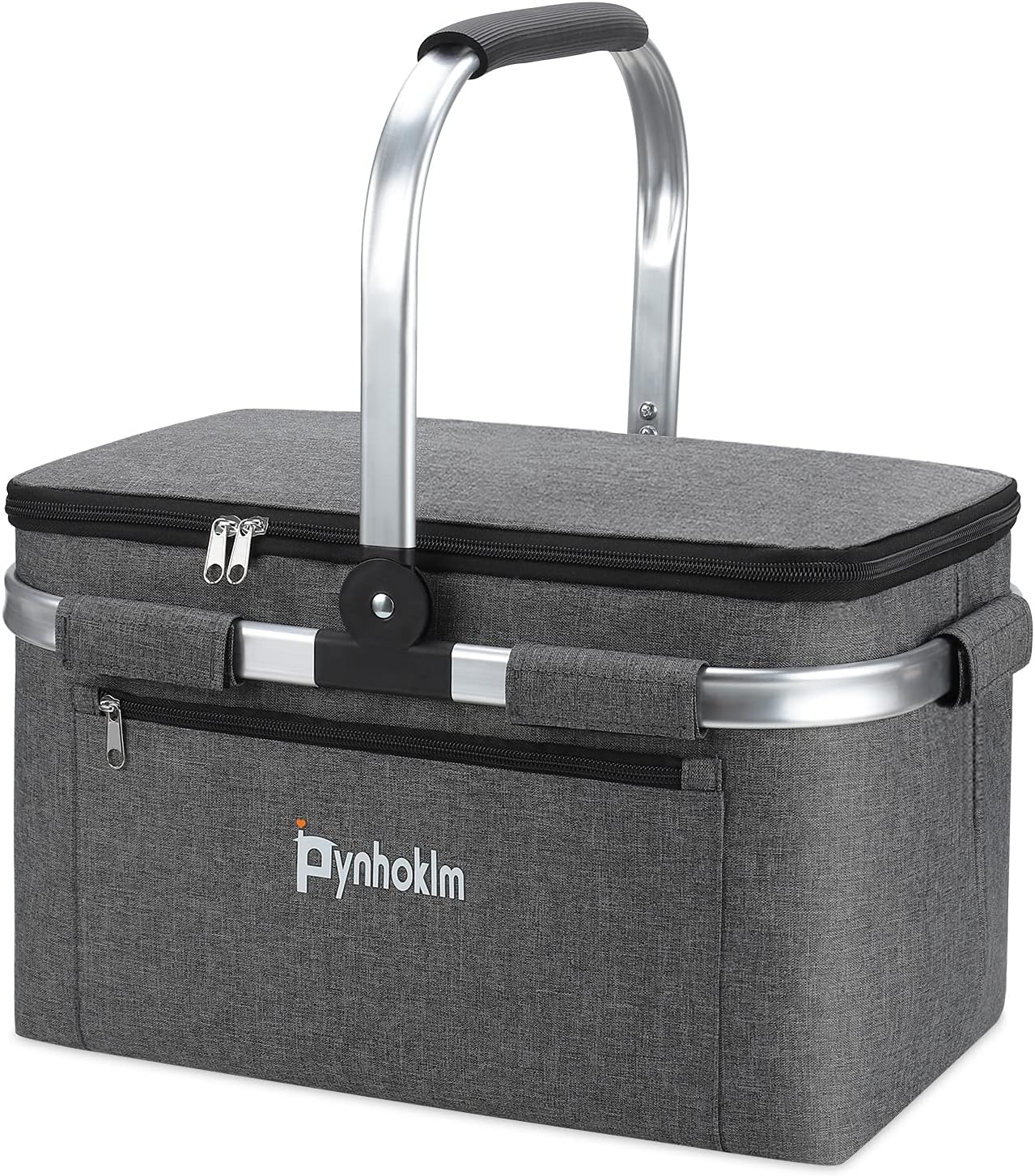 Pynhoklm Insulated Cooler Bag Portable Collapsible Picnic Basket Cooler with Sewn in Frame