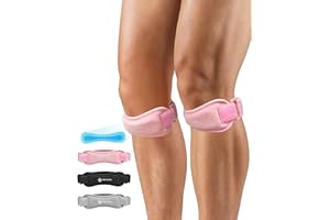 SPRING SEAON Patella Knee Strap 2 Pack, Adjustable Patellar Tendon Support Band, Knee Brace Strap for Knee Pain Relief, Runni