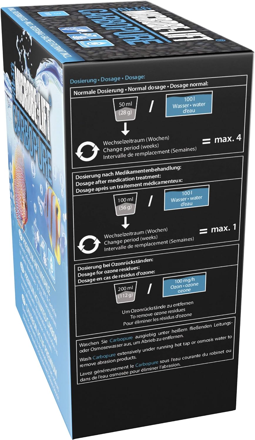 Aquarium activated carbon, ARKA Carbopure 1000 ml, removes cloudiness, medication residue & colourants - Image 5