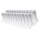 Winterlace 24 Pairs Cotton Crew Socks, Mens Womens Bulk Casual Sports Sock