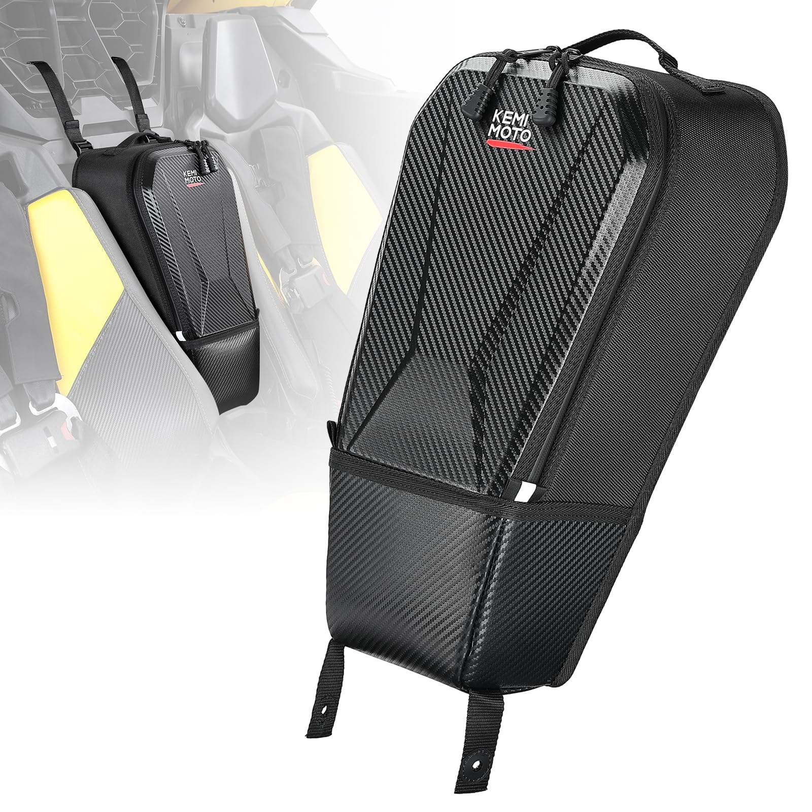 Photo 1 of KEMIMOTO Shoulder Storage Bag Compatible with Can-Am Maverick R 2024+, Center Console Box Between Seat Storage EVA Water-resistant