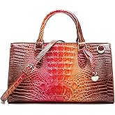 Makcr Joacbv Crocodile Pattern Gradient Top Handle Satchel Large Capacity Tote Bag