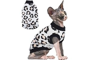 PUMYPOREITY Sphynx Cat Clothes: Stretchy Sweater, Soft Hairless Shirt, Pullover Pajamas, Turtleneck for Sphynx Cornish Rex, Devon Rex - Black, S