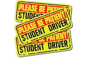 CREATRILL 3 Pack Tattered Student Driver Magnets Honeycomb Reflective Car Safety Sign Magnetic Vehicle Bumper Sign Sticker for New Driver