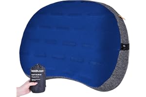 TREKOLOGY Inflatable Camping Pillow with Removable Cover - Ultralight Backpacking, Hiking, Beach, Travel Sleeping Pillow - Compact, Portable, Comfortable Camp Pillow for All Adventures ALUFT Plus SE