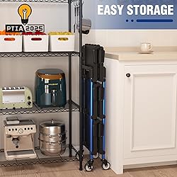 WORKPRO 3-Tier Collapsible Service Cart, 210 LBS