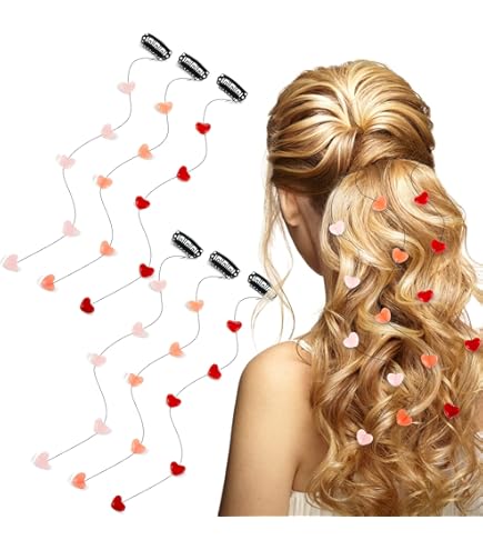 Amazon.com : Youyole 3 Pcs Heart Hair Extensions Acrylic Love