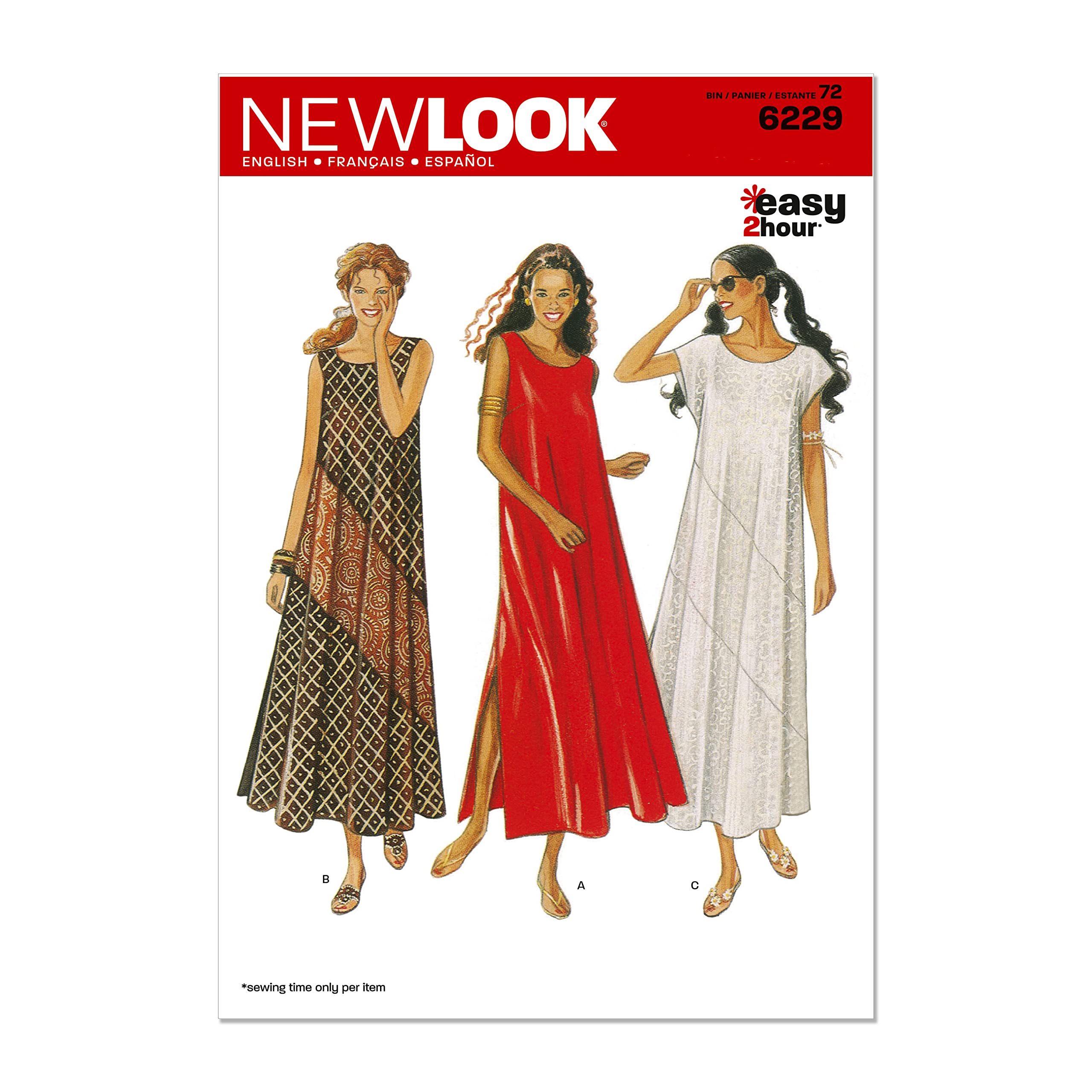 New Look A 8-10-12-14-16-18 Sewing Pattern 6229 Misses Dresses