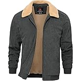TBMPOY Men's Corduroy Jacket Sherpa Fleece Lined Casual Coat Turn-Down Collar Winter Warm Thickened Jackets with Pockets