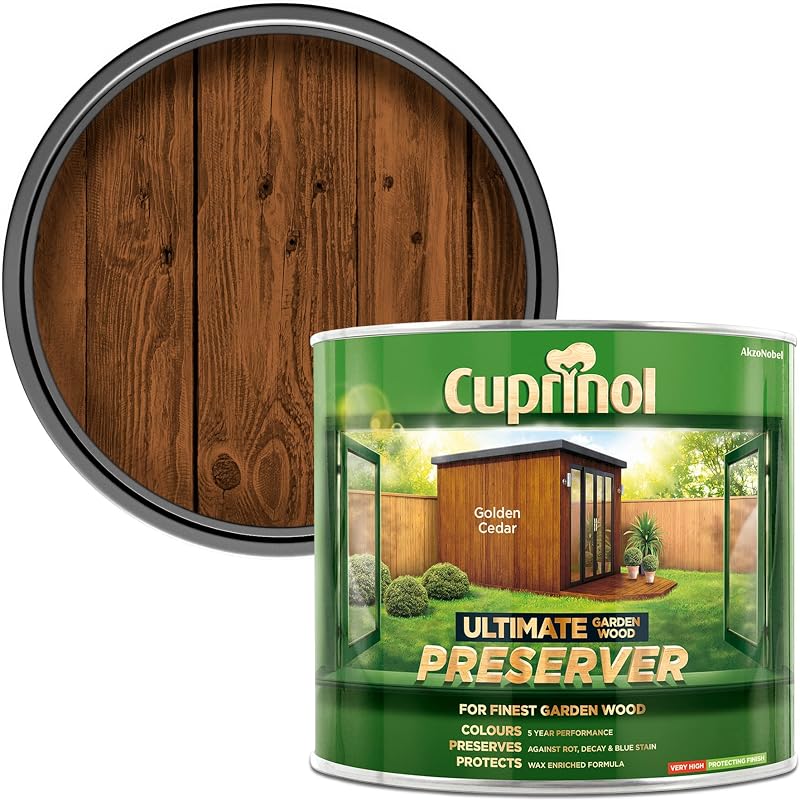 Cuprinol Ultimate Garden Wood Preserver Golden Cedar 1L CUPGWPREGC1L