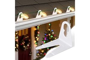 Brightown All in One Christmas Light Clips, Universal Gutter Hooks and Shingle Clip for C7, C9 and Mini Lights, 200 Pack