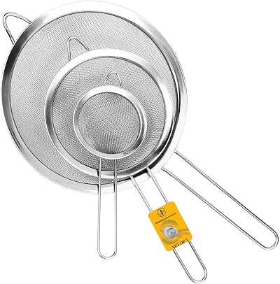 Jojeys Sieve Set Stainless Steel Fine Mesh Strainers Pack of 3