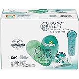 Baby Wipes, Pampers Aqua Pure Sensitive Water Baby Diaper Wipes, Hypoallergenic and Unscented, 10X Pop-Top Packs, 560 Count (