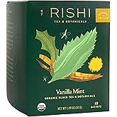 Rishi Tea Vanilla Mint Tea - Organic Sachet Bags, Black Tea & Botanical Blend, Energizing & Caffeinated - 10 Count (Pack of 1)