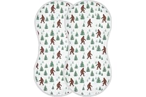 Sletend Bigfoot Sasquatch Muslin Burp Cloths for Baby Boys and Girls - 2-Pack Ultra Absorbent Muslin Washcloths, Newborn Towe