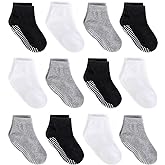 ZAPLES Baby Non Slip Grip Ankle Socks with Anti Skid Grippers Boys Girls Low Cut for Infants Toddlers Kids