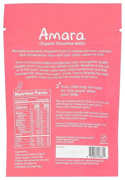 AMARA ORGANIC MIXED RED BERRIES YOGURT SNACK SMOOTHIE MELTS, 1 OZ