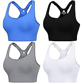 Evercute Racerback High Support Bras Adjustable Sports Bras for Women 3/4 Pack Seamless Padded Workout Bras Yoga Athletic Bra