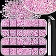 Resin Rhinestones for Crafting, 2/3/4/5/6mm Flatback Jelly Rhinestones, 2 Box Light Pink AB Non Hotfix Crystal Gems for Bedazzling Crafts Mugs Tumblers Clothes Makeup Nail