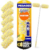 Swiffer Duster Kit with 6 ft Super Extendable Handle, Heavy Duty Starter Kit with 8 Refills, Lemon Scent