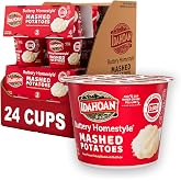 Idahoan Buttery Homestyle Mashed Potatoes Cup, 1.5oz (Pack of 24) | Real Idaho Potatoes &amp; Butter | Rich, Creamy &amp; Fluffy | Gluten-Free | Quick &amp; Easy to Prepare On-the-Go Snack or Lunch Side