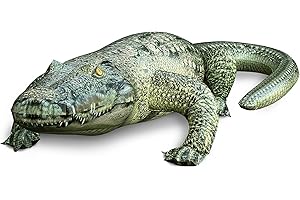 Jet Creations 49” Long Inflatable Alligator Toy, Green, Realistic Africa Animal Design, Garden Decor, Photo Wildlife Safari Theme Decoration, Bird Deterrent, Thanksgiving Christmas Winter1 pc