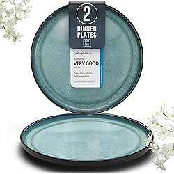 Stoneware dinner plates set 2 pcs – 10.2" petrol