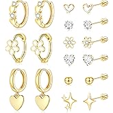 Stainless Steel Hypoallergenic Earrings for Girls Toddler Kids Baby Screw Flat Back Stud Earrings Set for Teen Jewelry