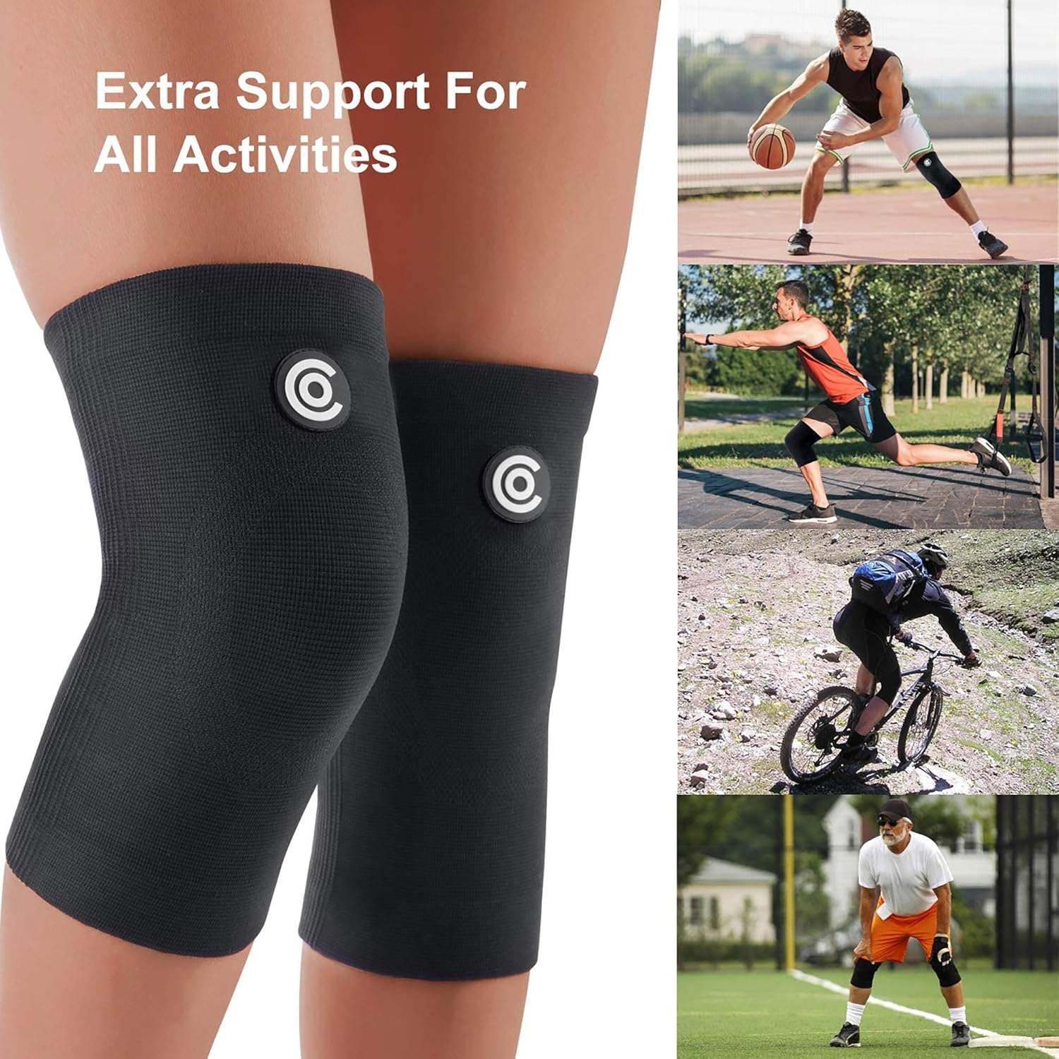CAMBIVO 2 Pairs Knee Brace, Compression Knee Sleeve for Men and Women, Knee Support for Running, Arthritis, ACL, Meniscus Tear, Sports: Sports & Outdoors